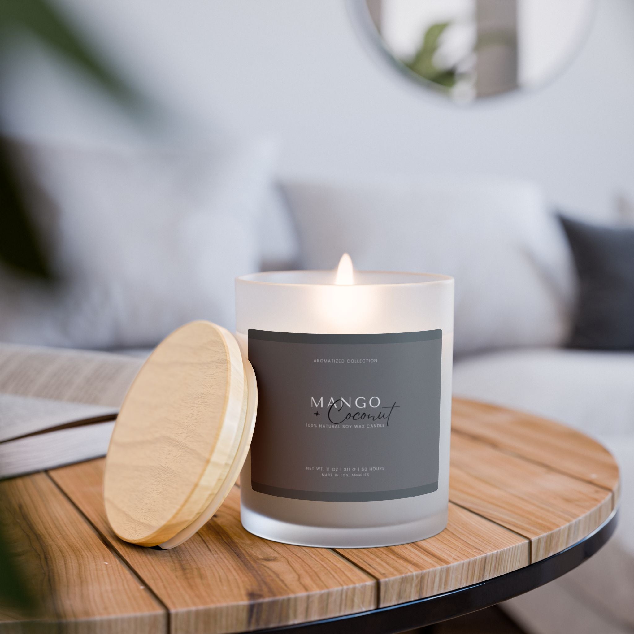 Mango Coconut Scented Soy Candle, Astrology Gift, Natural Wax Candle,