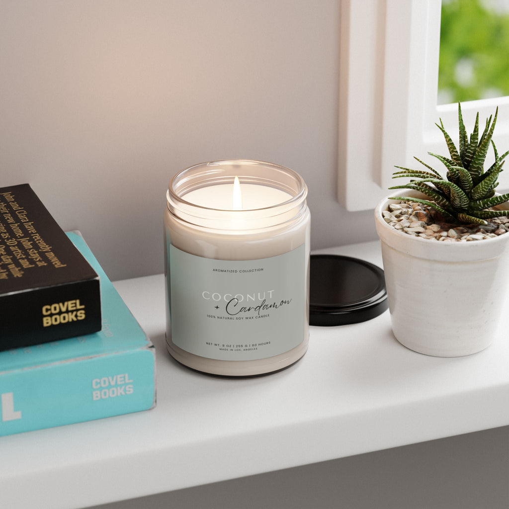 Coconut Cream Cardamom Scented Candle, Cozy Home Décor, Gift for Her,