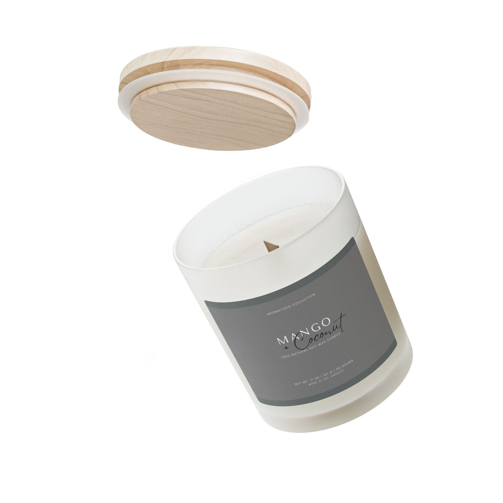 Mango Coconut Scented Soy Candle, Astrology Gift, Natural Wax Candle,