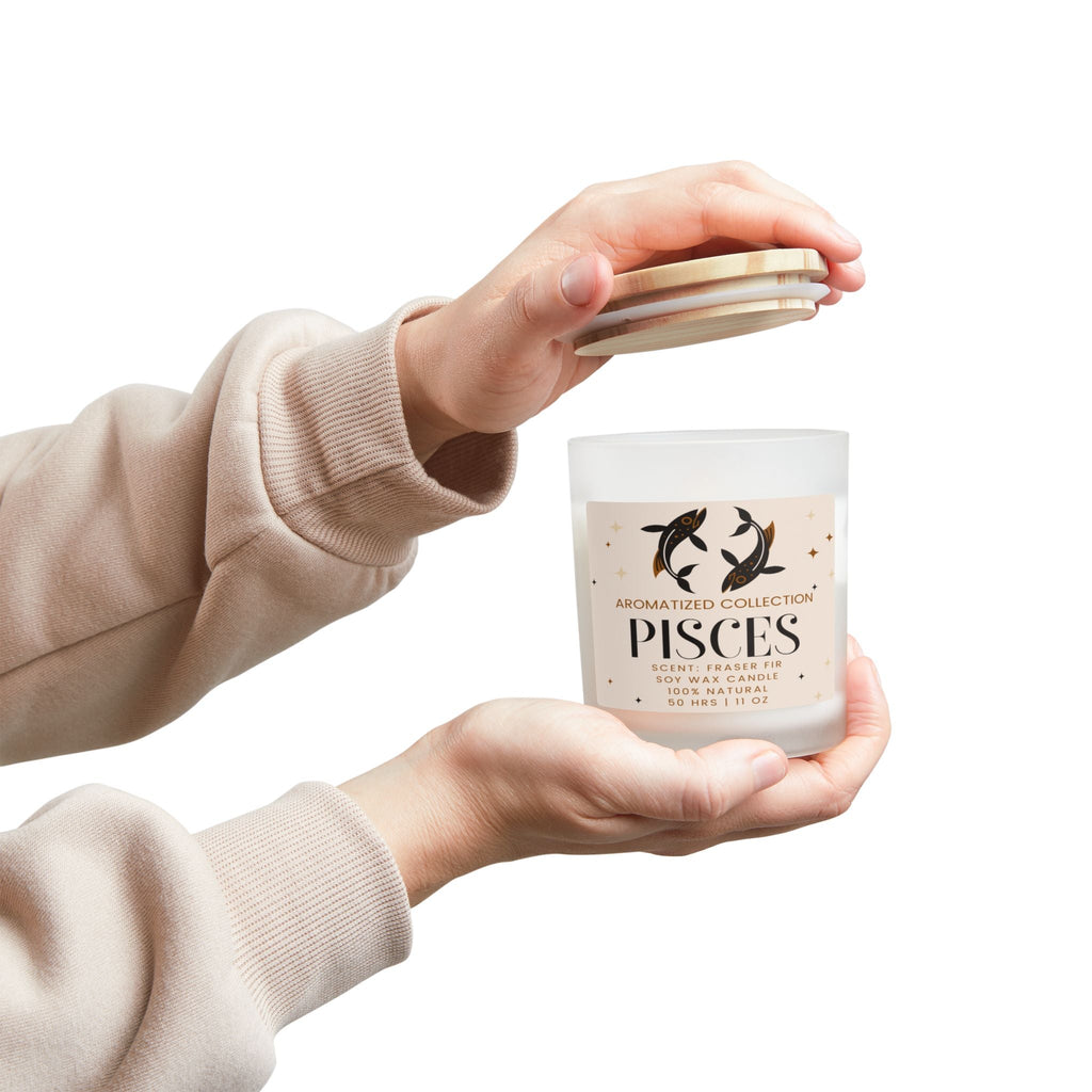 Pisces Fraser Fir Zodiac Candle, Aromatherapy Gift, Birthday Candle,