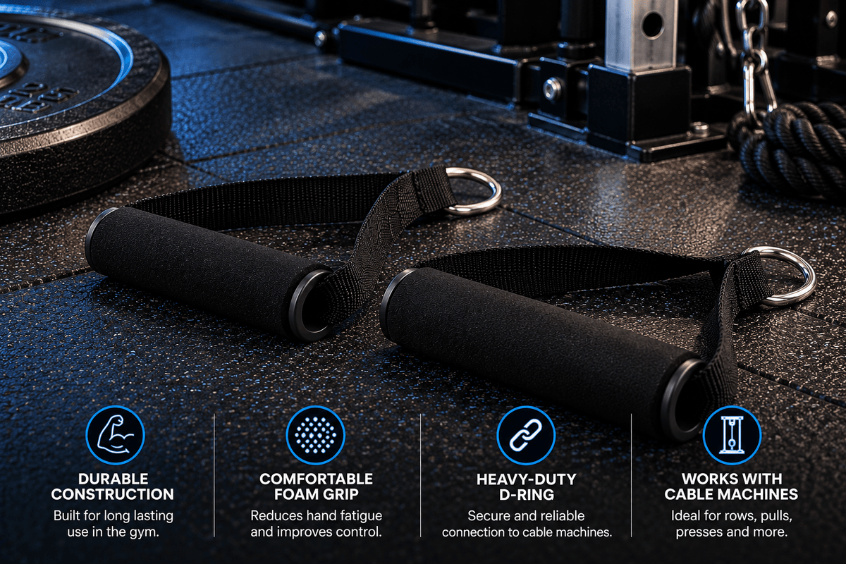 Cable Machine Handles - Foam Grip Pair - Eleva Labs