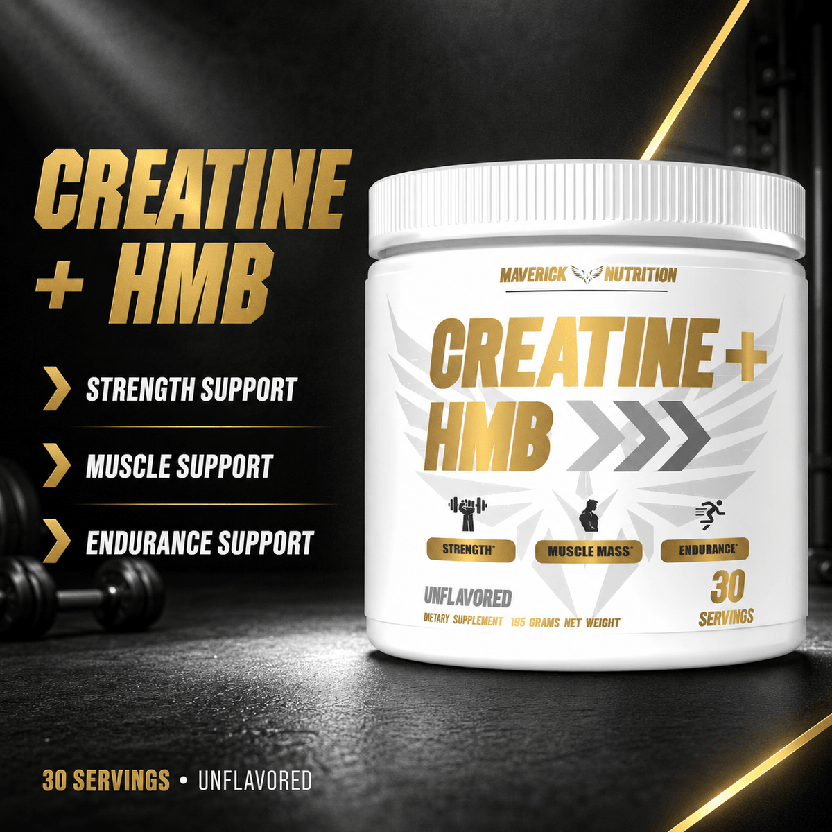 Maverick Creatine + HMB benefits – strength, muscle and endurance support