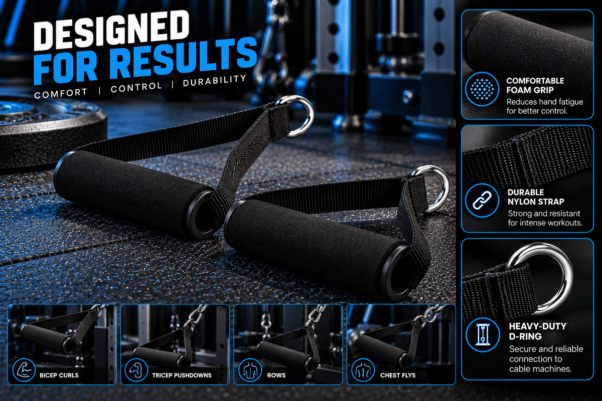 Cable Machine Handles - Foam Grip Pair - Eleva Labs