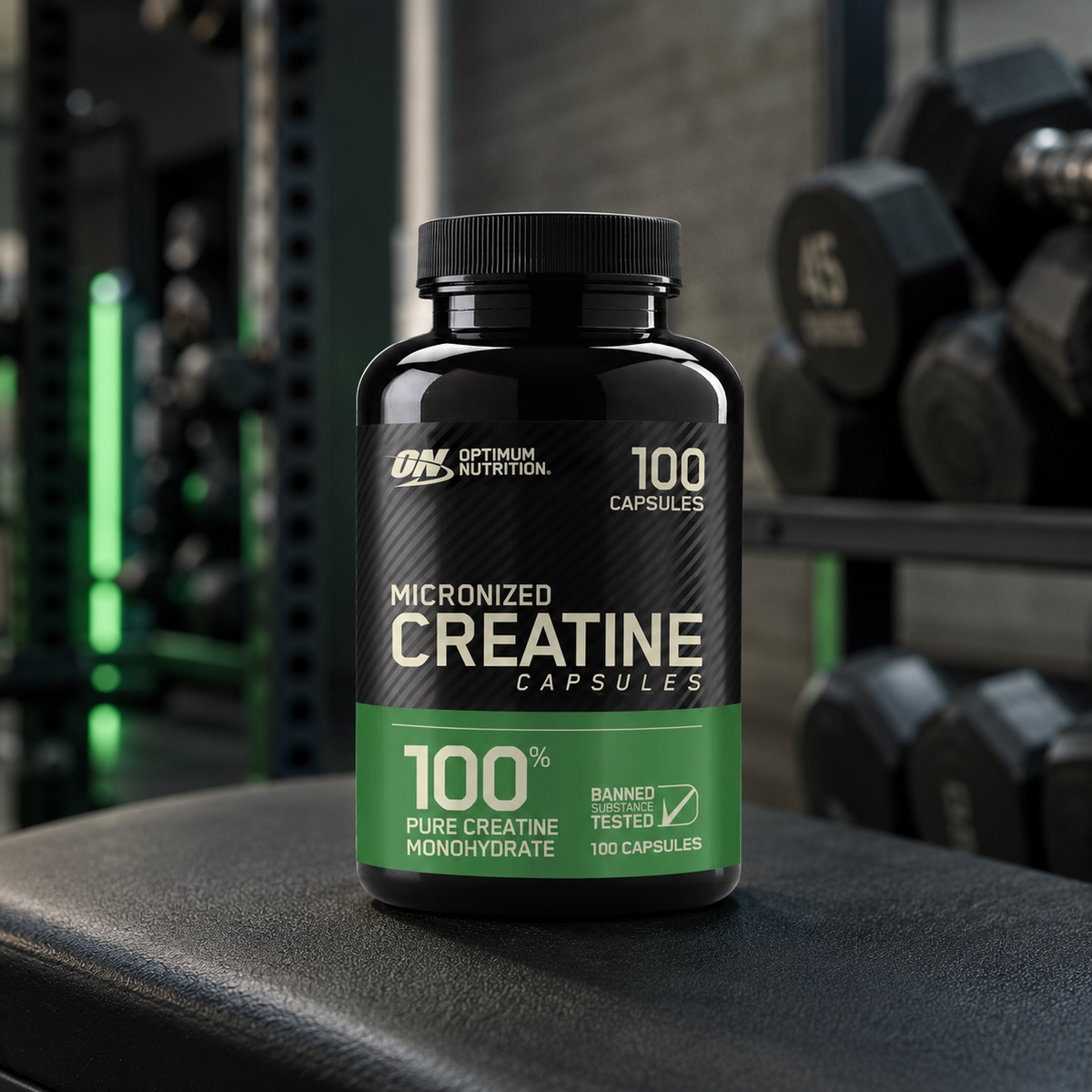 Optimum Nutrition Micronized Creatine Monohydrate Capsules 100 ct Banned Tested