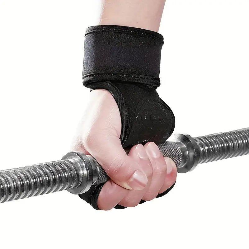 Silicone weightlifting glove gripping barbell – non-slip hold