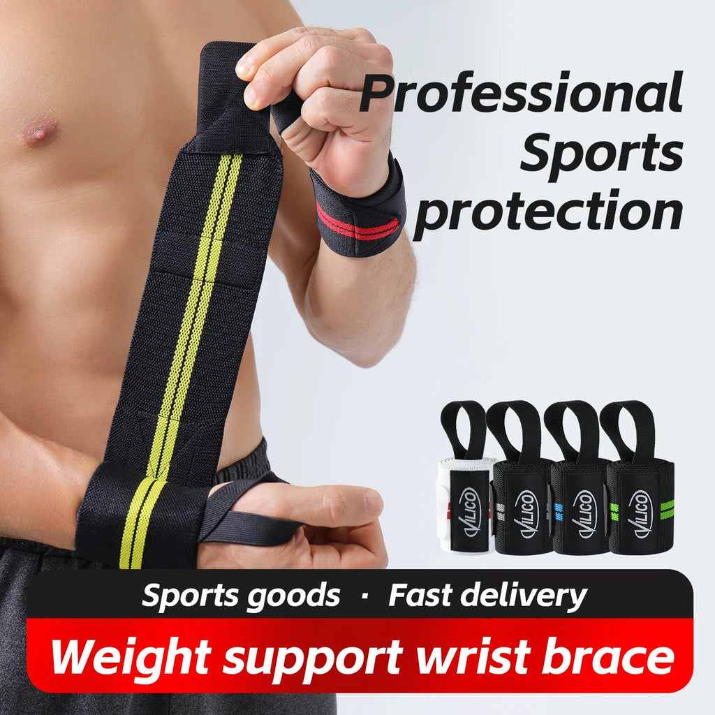 Athlete wearing elastic wrist wraps – professional sports protection
