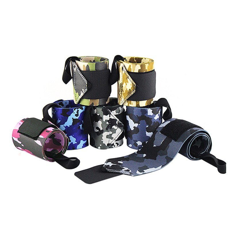 Camo wrist wraps group – blue, pink, gold and gray patterns
