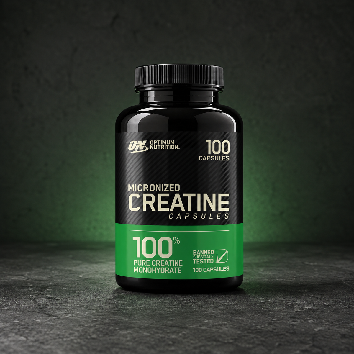 Optimum Nutrition Micronized Creatine Monohydrate Capsules 100 ct Banned Tested