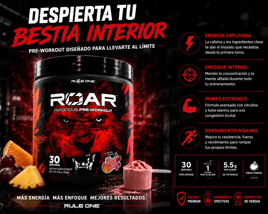 R1 ROAR Pre-Workout – Fruit Punch | 30 Servings - Eleva Labs