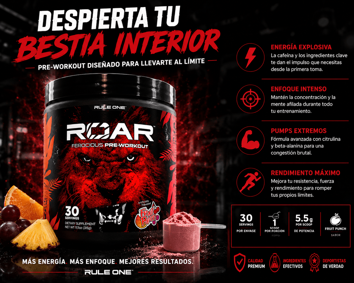 R1 ROAR Pre-Workout – Fruit Punch | 30 Servings - Eleva Labs