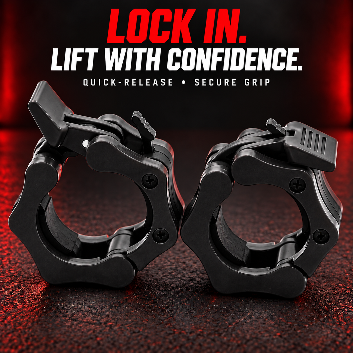 2-Inch Olympic Barbell Collars – Quick-Release Weight Clips (1 Pair)