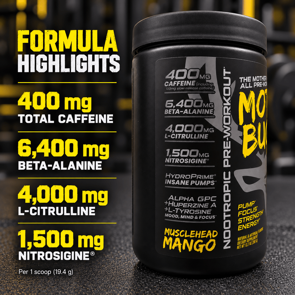 Mother Bucker Pre-Workout - Mango Cabezón | Bucked Up 400 mg - Eleva Labs