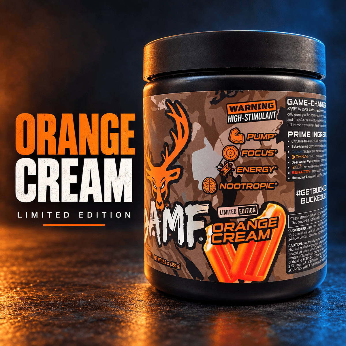 Bucked Up BAMF Orange Cream Limited Edition Pre-Workout - Eleva Labs
