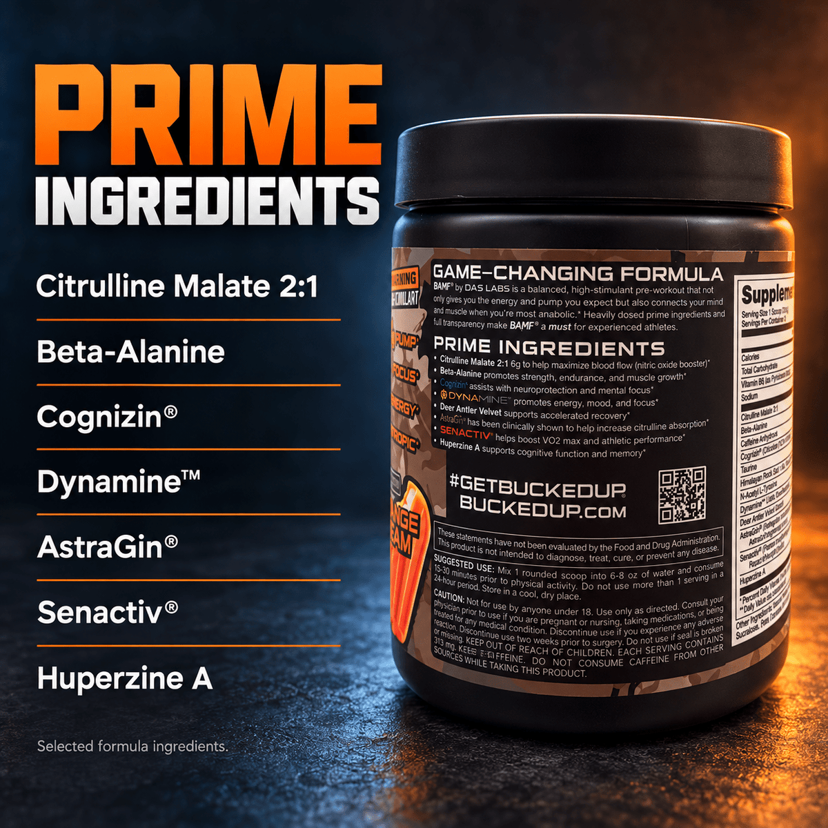 Bucked Up BAMF Orange Cream Limited Edition Pre-Workout - Eleva Labs
