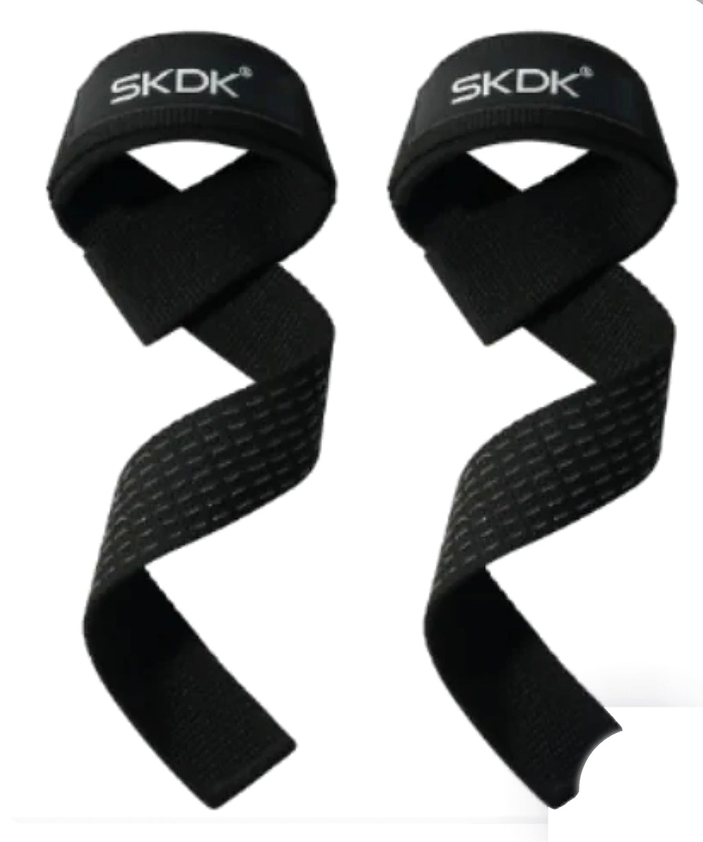 SKDK Lifting Straps – black pair with anti-slip grip